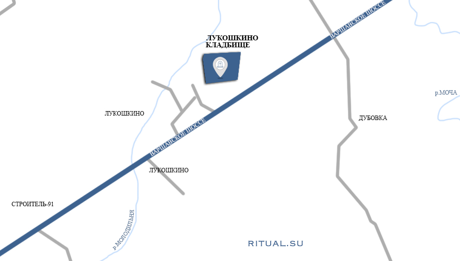 Схема проезда к кладбищу Лукошкино