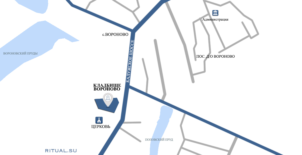 Схема проезда к кладбищу Вороново